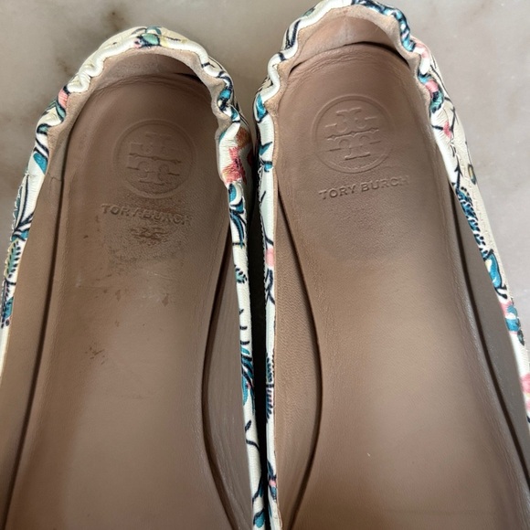 Tory Burch Minnie Gabriella Floral Ballet Leather Flats Shoes 6.5 US Travel Flat - Picture 10 of 15